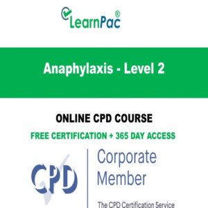 Anaphylaxis Awareness Training - Level 2 - Online CPD Training Course